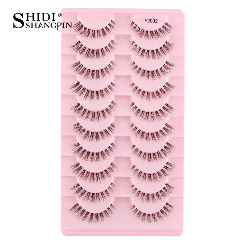 SHIDISHANGPIN 5/10Pairs False Lashes Cat Eye Eyelashes Eyelash Extension 3D Mink Half Lashes Natural Makeup faux Cils maquiagem - Blinksy